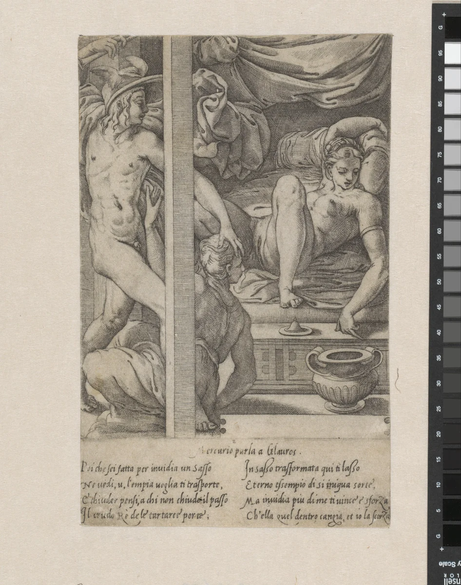 Godenliefden by Giovanni Jacopo Caraglio, print, 1515-1565