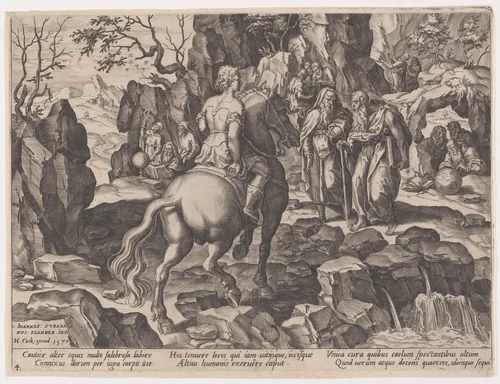 Amassing Knowledge, from "The Course of Human Life" by Pieter Jalhea Furnius, print, 1570