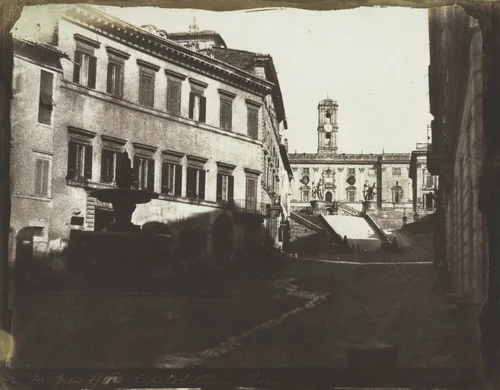 View of the Capitol Stairs, Rome by Calvert Richard Jones, photograph, 1846