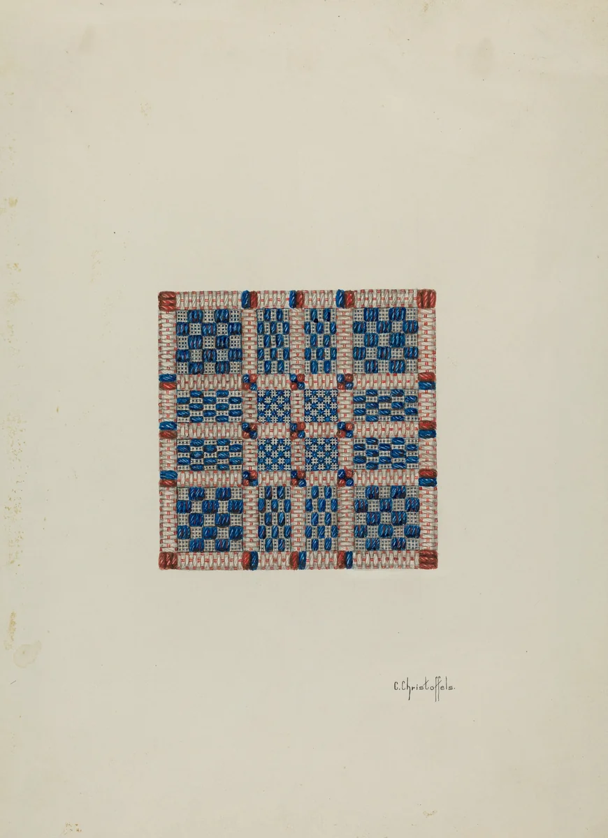 Coverlet (Section) by Cornelius Christoffels, index of american design, 1940
