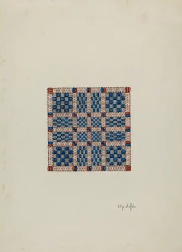 Coverlet (Section) by Cornelius Christoffels, index of american design, 1940