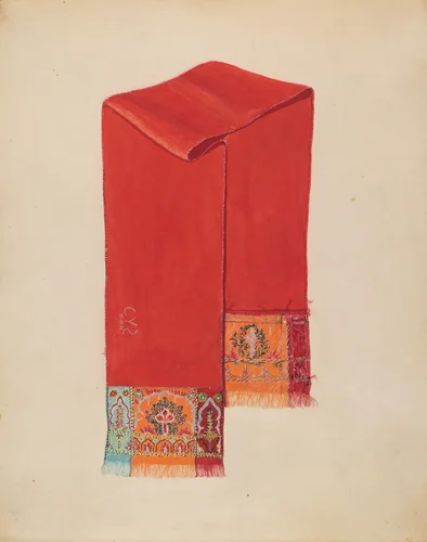 Scarf by G.A. Spangenberg, index of american design, 1935-1942