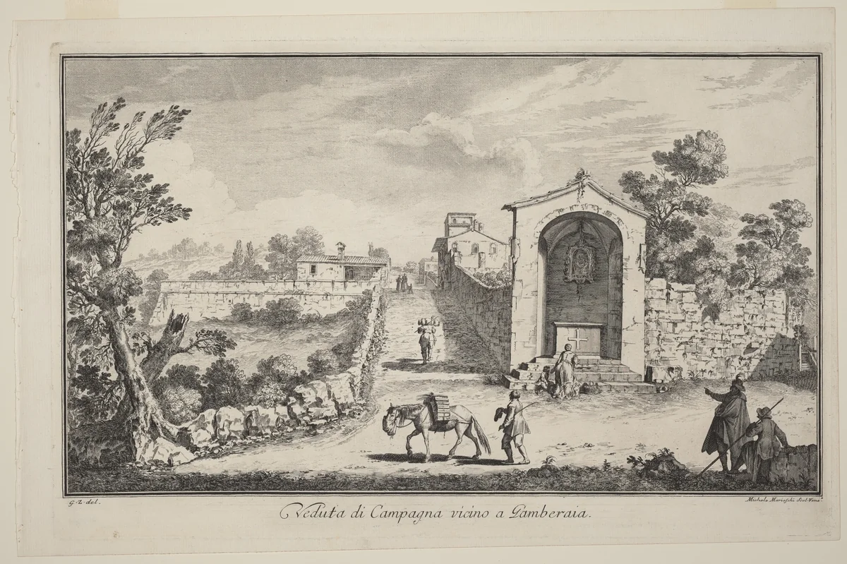 Veduta di Campagna vincino a Gamberaia by Michele Marieschi
Giuseppe Zocchi, print, 1710-1743