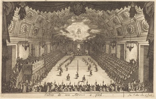Entry of His Highness on Foot by Jacques Callot, print, 1627