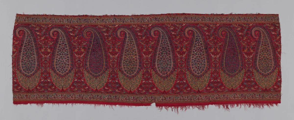 Pallu (Shawl Border) Fragment by Kashmir, textile, 1810-1830