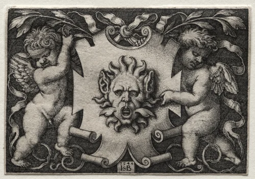 Vignette au Mascaron by Hans Sebald Beham, print, 1544