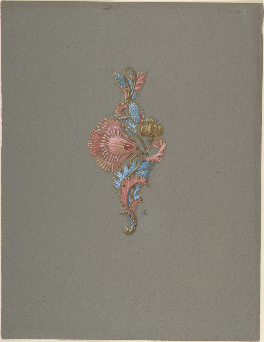 Design for a Pendant by Eugène-Samuel Grasset, book, 1841-1917
