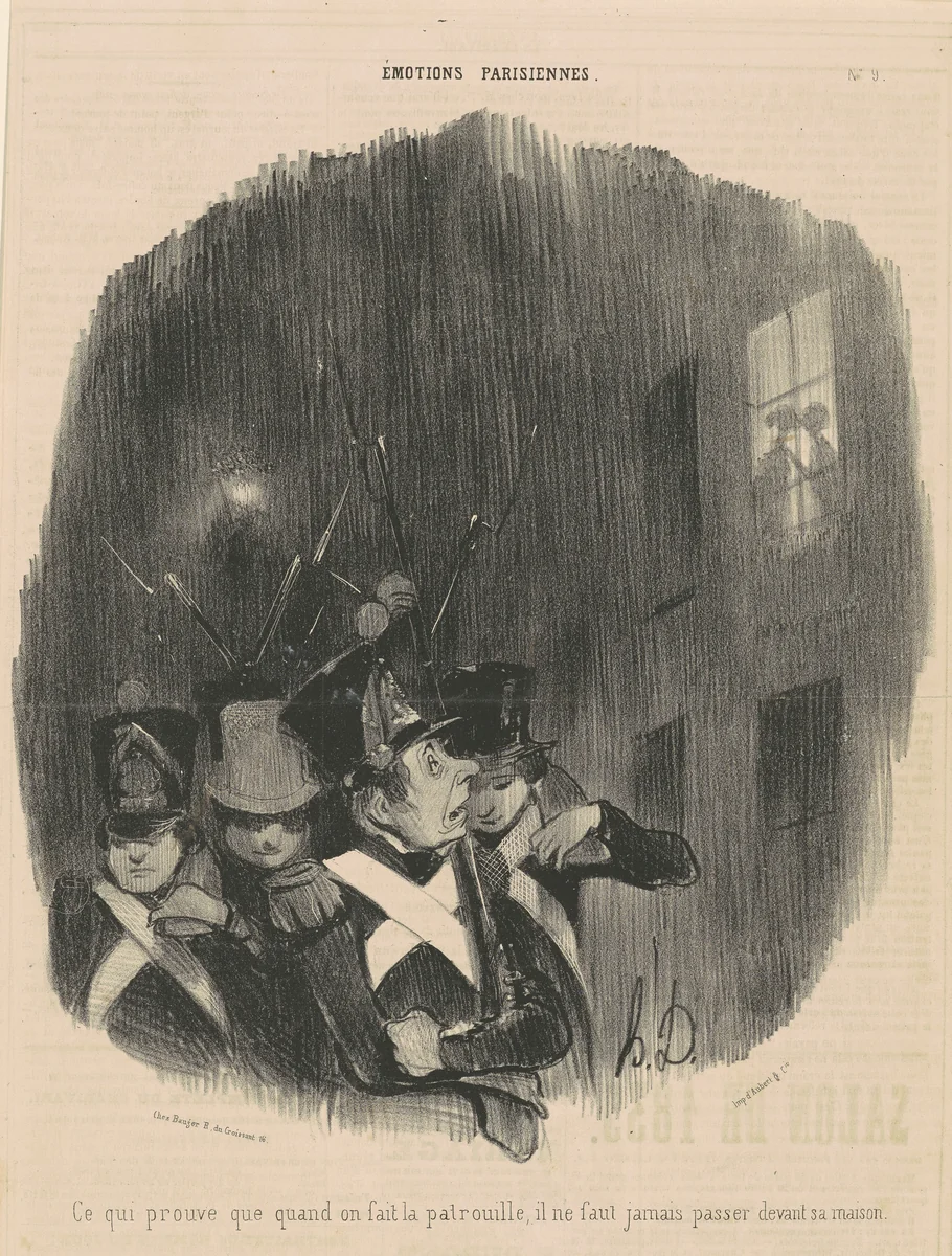 ce qui prouve que quand on fait...patrouille... by Honoré Daumier, print, 1839