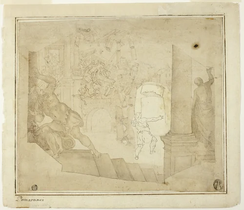 Death of Samson by probably Italian Late 16th Century, drawing, 1580-1599