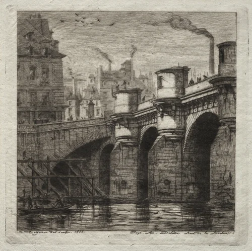 Etchings of Paris: The New Bridge by Charles Meryon, print, 1853