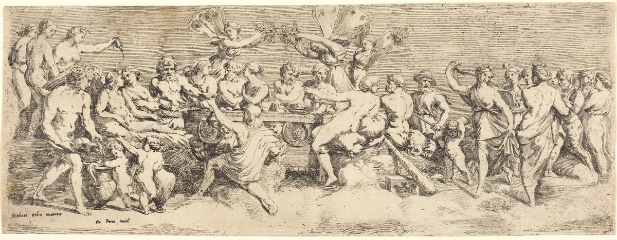 The Wedding Feast of Cupid and Psyche by François Perrier, print, 1635