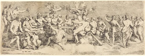The Wedding Feast of Cupid and Psyche by François Perrier, print, 1635