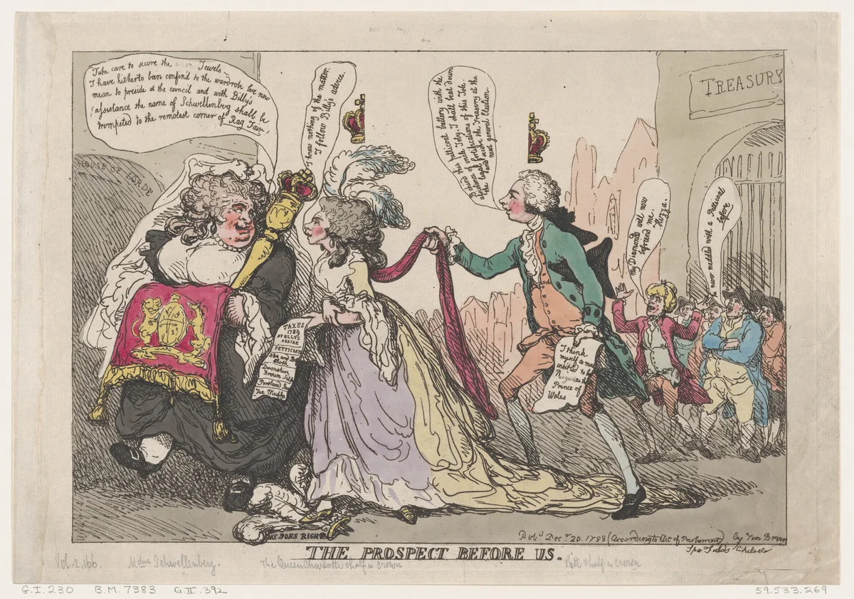 The Prospect Before Us by Thomas Rowlandson, print, 1788