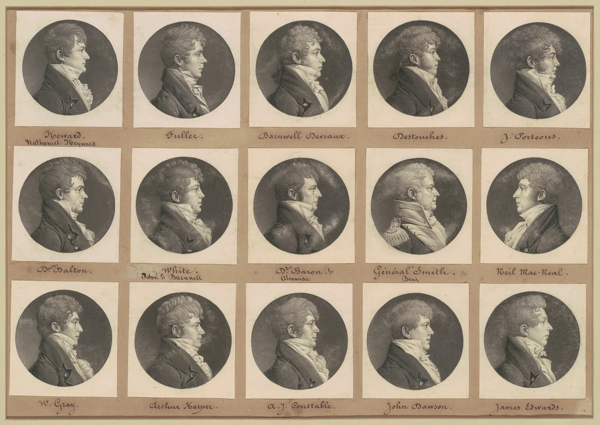 Saint-Mémin Collection of Portraits, Group 45 by Charles B. J. Févret de Saint-Mémin, volume, 1808-1809