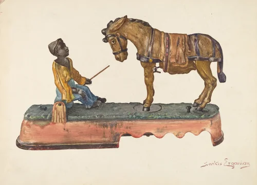 Cast Iron Mule Bank by Sarkis Erganian, index of american design, 1941