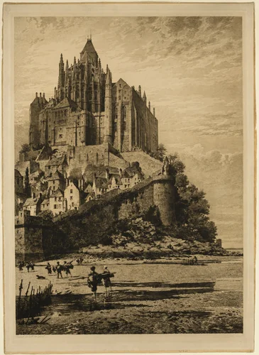 Mont Saint-Michel by Axel Herman Haig, print, 1882