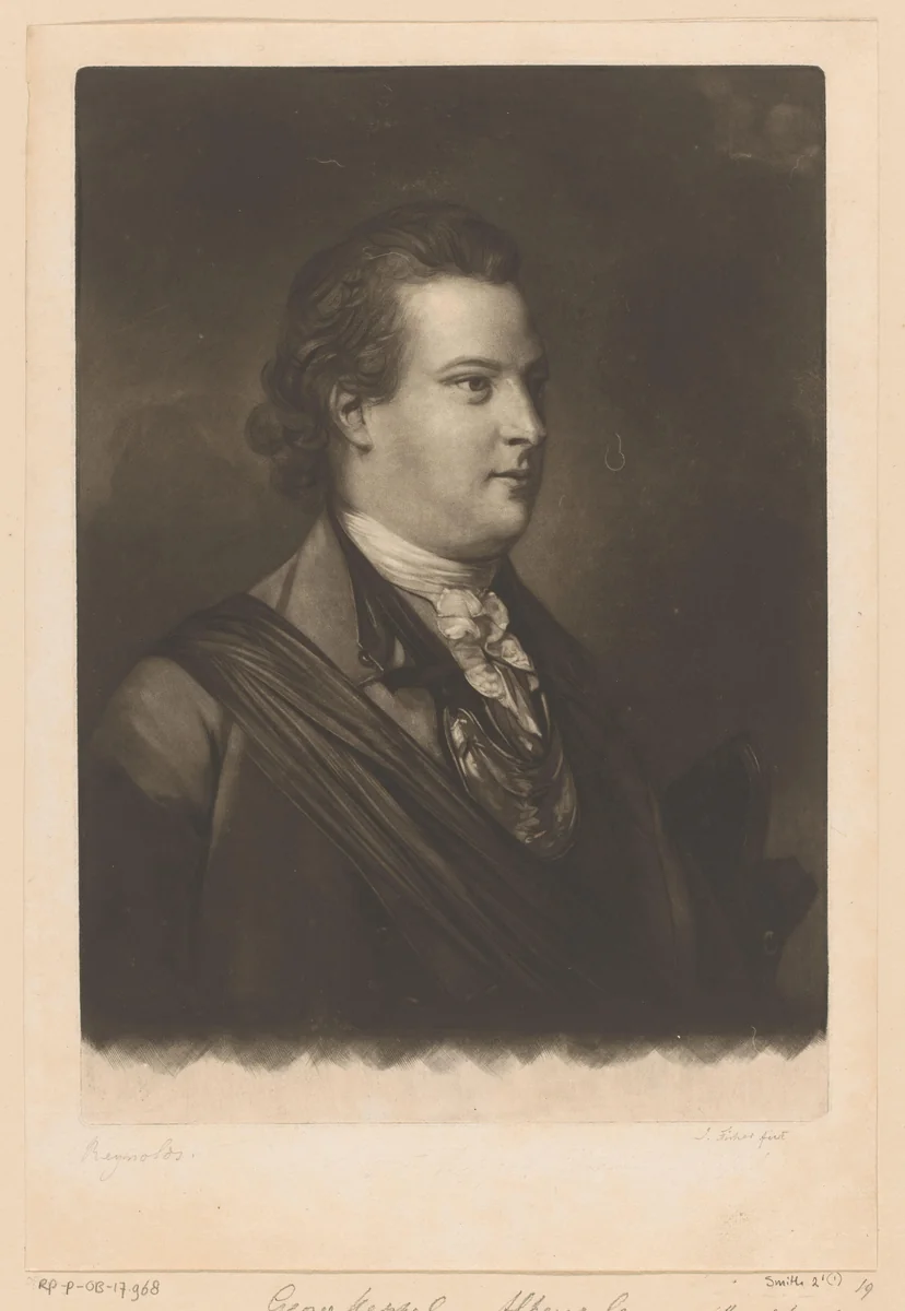 Portret van George Keppel by Edward Fisher, print, 1762-1765