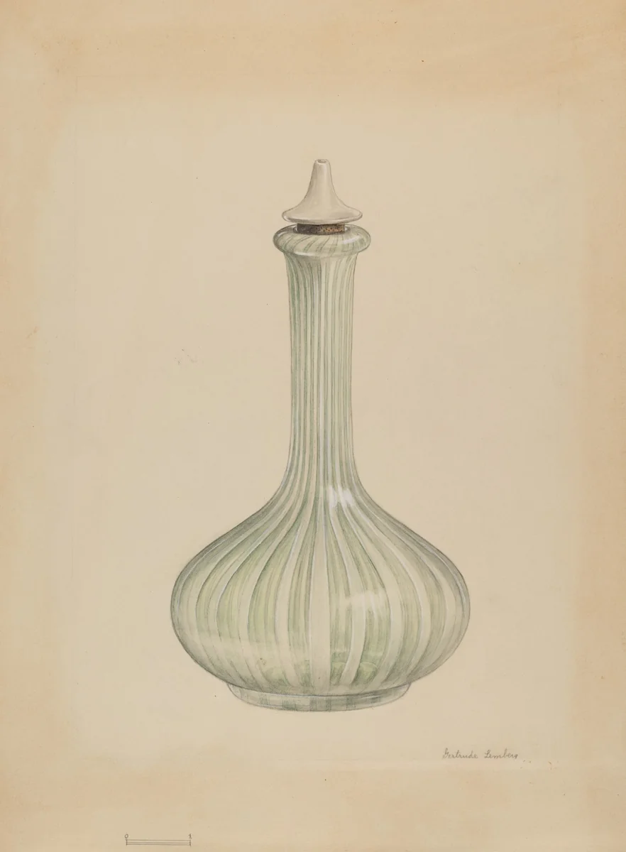 Barber Shop Bottle by Gertrude Lemberg, index of american design, 1936