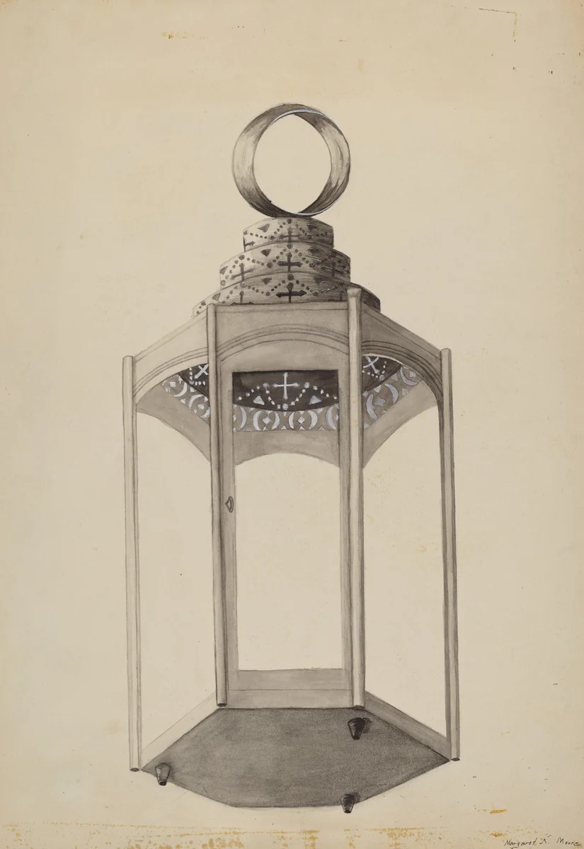 Metal Lantern by Margaret K. Moore, index of american design, 1936