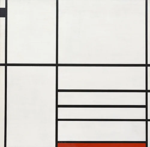 Composition in White, Black, and Red by Piet Mondrian, painting, 1936