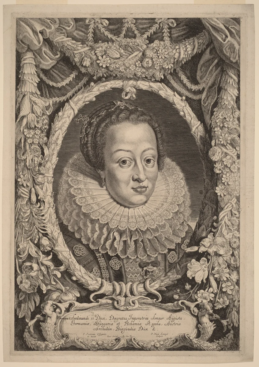 Eleanora, Wife of Ferdinand II by Pieter van Sompel, print, 1600-1643