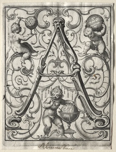 New ABC Booklet: A by Lucas Kilian, print, 1627