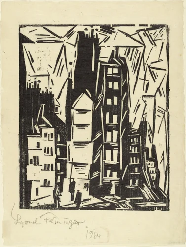 Houses in Old Paris (Pariser Häuser) by Lyonel Feininger, print, 1919