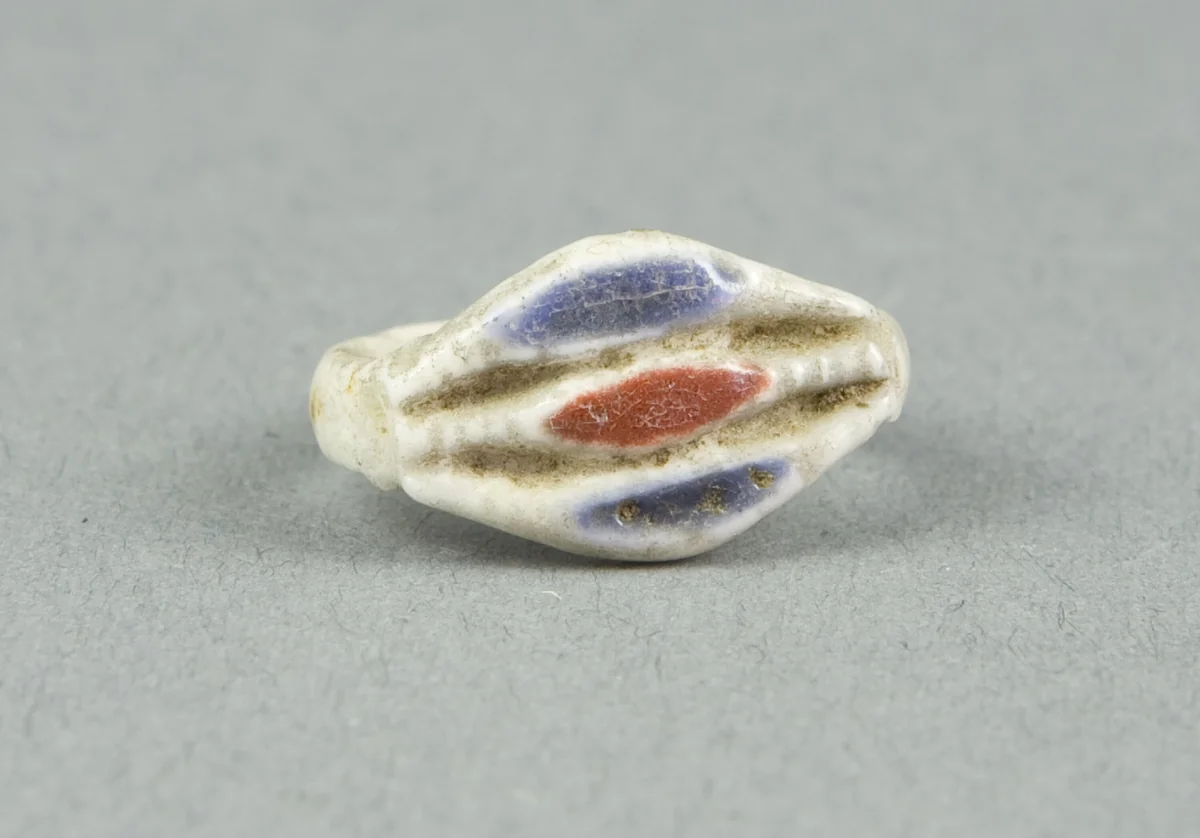 Ring with Inlaid Openwork Bezel by Egyptian, metalwork, -1350