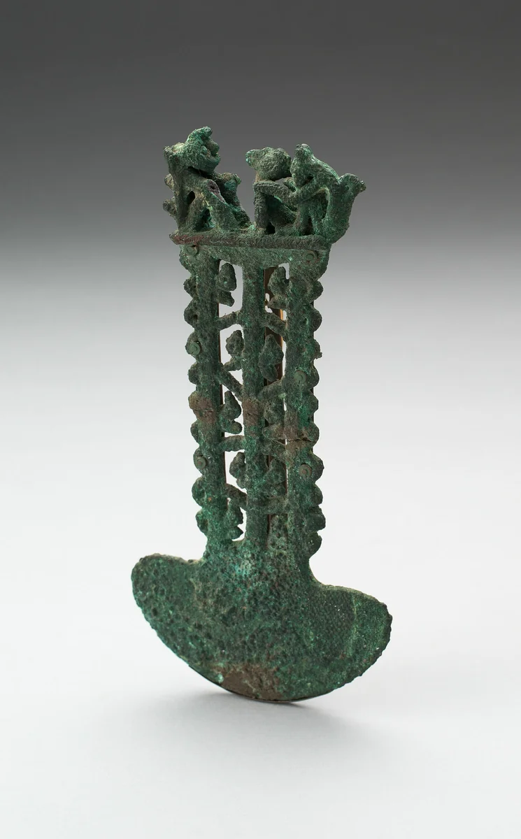 Ceremonial Knife (Tumi) With Figural Scene and Zoomorphic Figures by Chimú, metalwork, 1100-1470