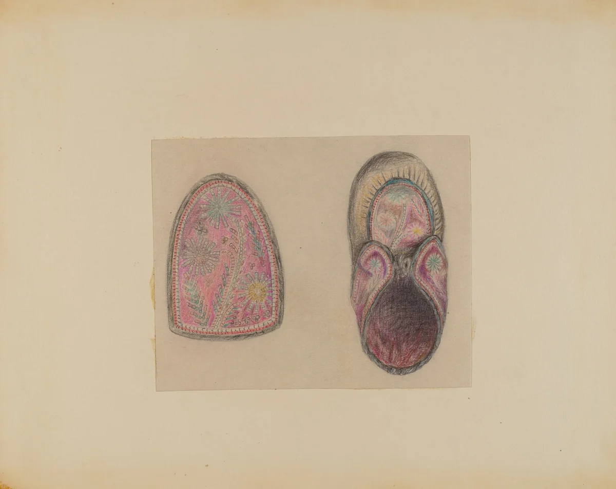 Moccasin by Mary Berner, index of american design, 1935-1942