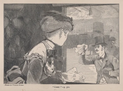 "Come" (The Galaxy, An Illustrated Magazine of Entertaining Reading, Vol. VIII) by Winslow Homer, print, 1869
