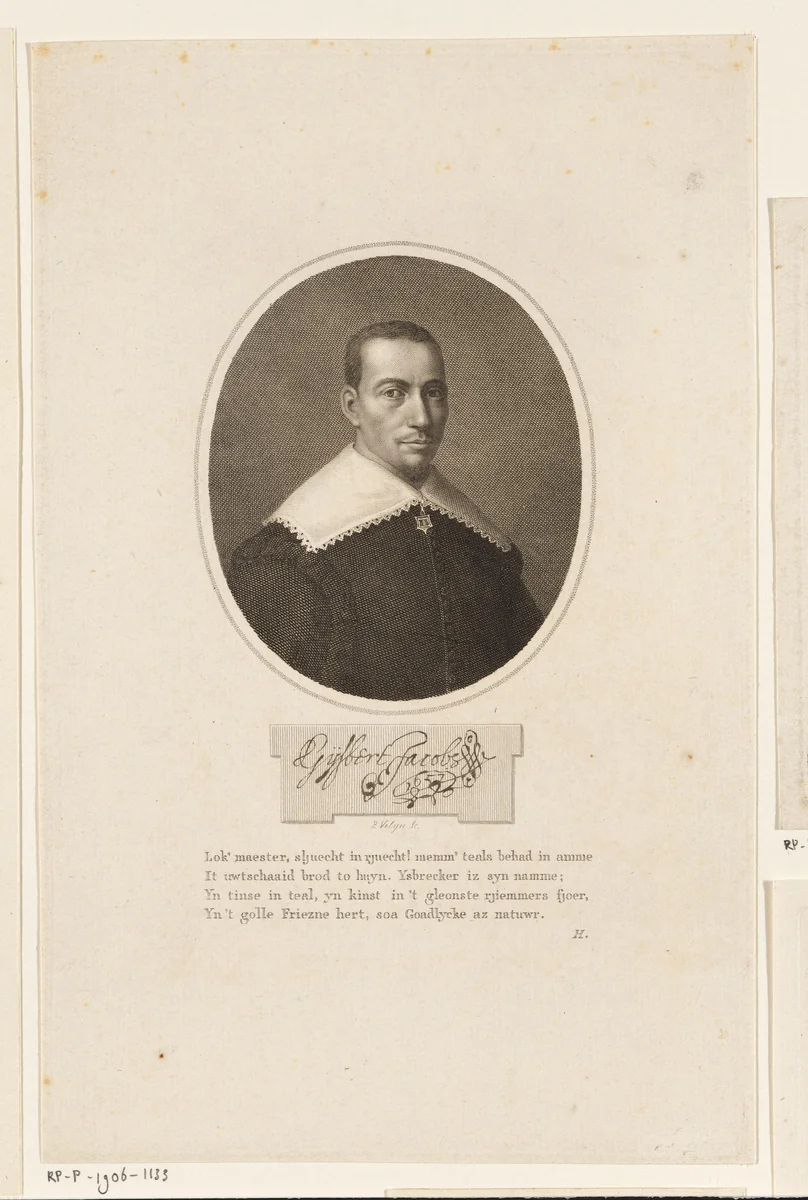 Portret van Gysbert Japicx by Philippus Velijn, print, 1797-1836