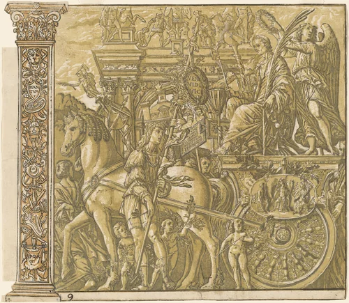 The Triumph of Julius Caesar [no.9 plus 2 columns] by Andrea Andreani
Andrea Mantegna, print, 1599