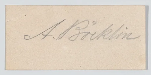 Arnold Böcklin, calling card by Arnold Böcklin, print, 1840-1901