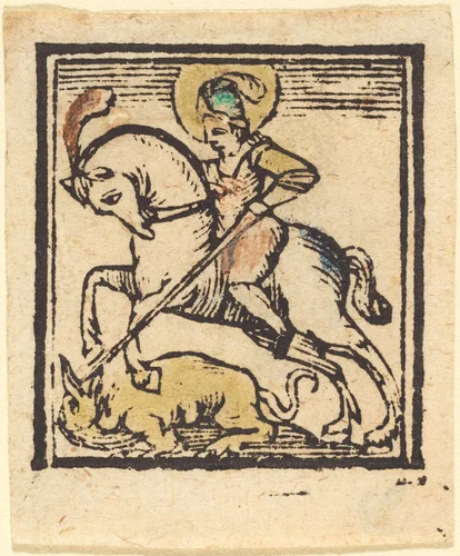 Saint George by German 15th Century, print, 1475