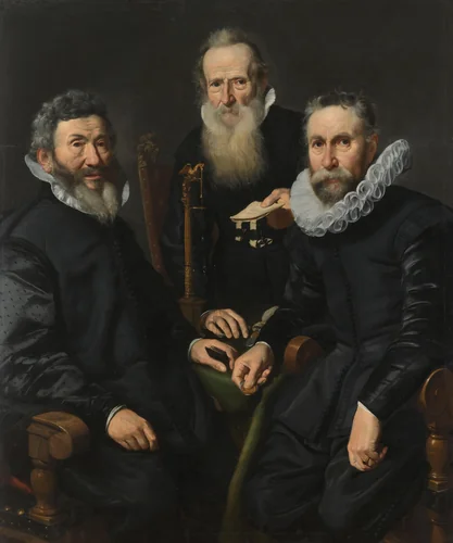 Groepsportret van een onbekend college by Thomas de Keyser, painting, 1625-1630