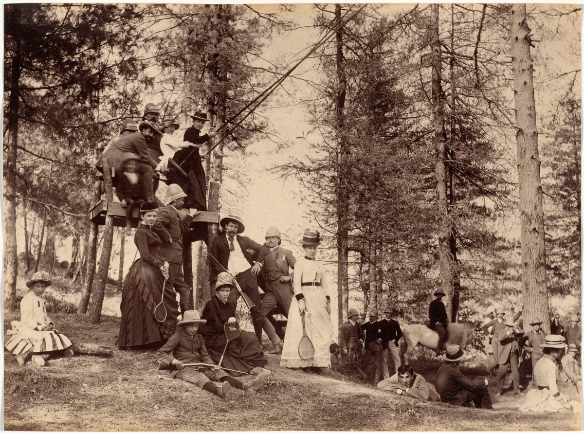 Picnic party, Mashobra by Raja Deen Dayal, photograph, 1887