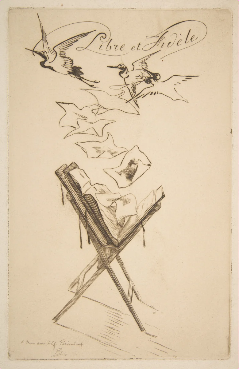 Libre et Fidèle by Félix Bracquemond, print, 1878