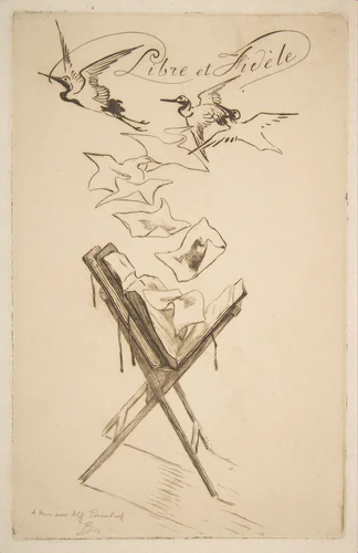 Libre et Fidèle by Félix Bracquemond, print, 1878