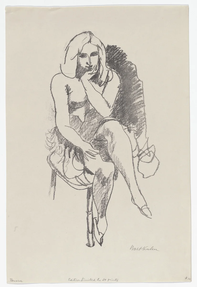 Pensive by Walt Kuhn, print, 1927