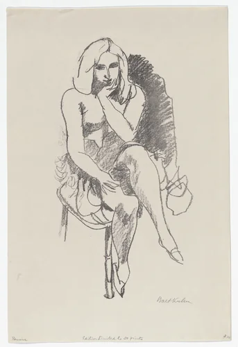 Pensive by Walt Kuhn, print, 1927
