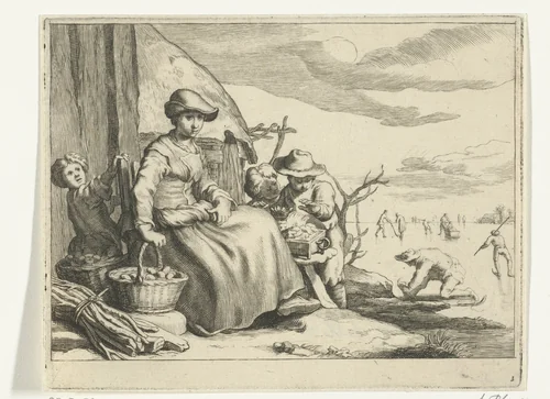 Januari by Frederick Bloemaert, print, 1636-1670