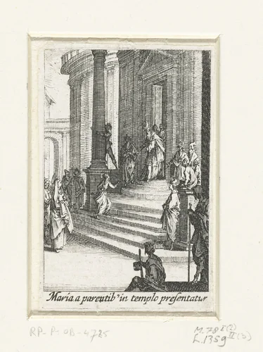 Presentatie van Maria in de tempel by Jacques Callot, print, 1633-1634