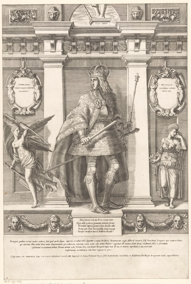 Portret van Frederik de Schone by Gaspare Oselli, print, 1569