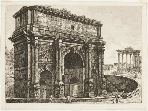 The Arch of Septimus Severus by Luigi Rossini, print, 1820