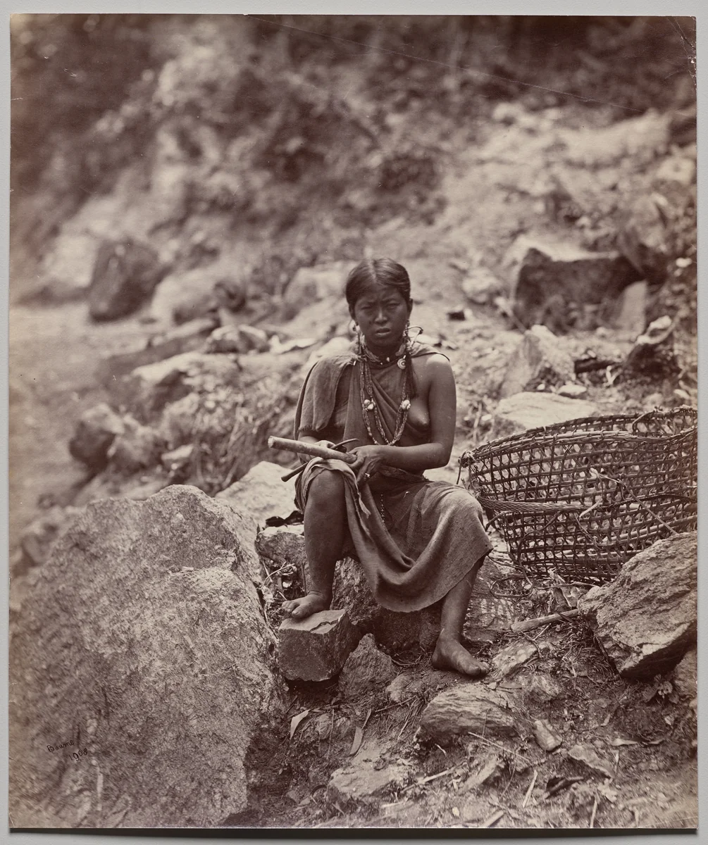 Lepcha Woman (number 1908) by Samuel Bourne, photograph, 1858-1875