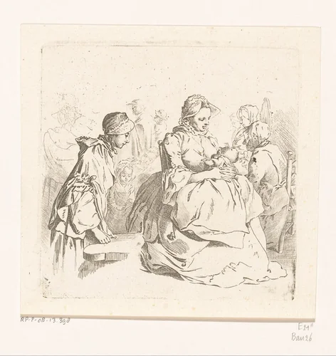 Kinderkamer van de kunstenaar by Daniel Nikolaus Chodowiecki, print, 1764
