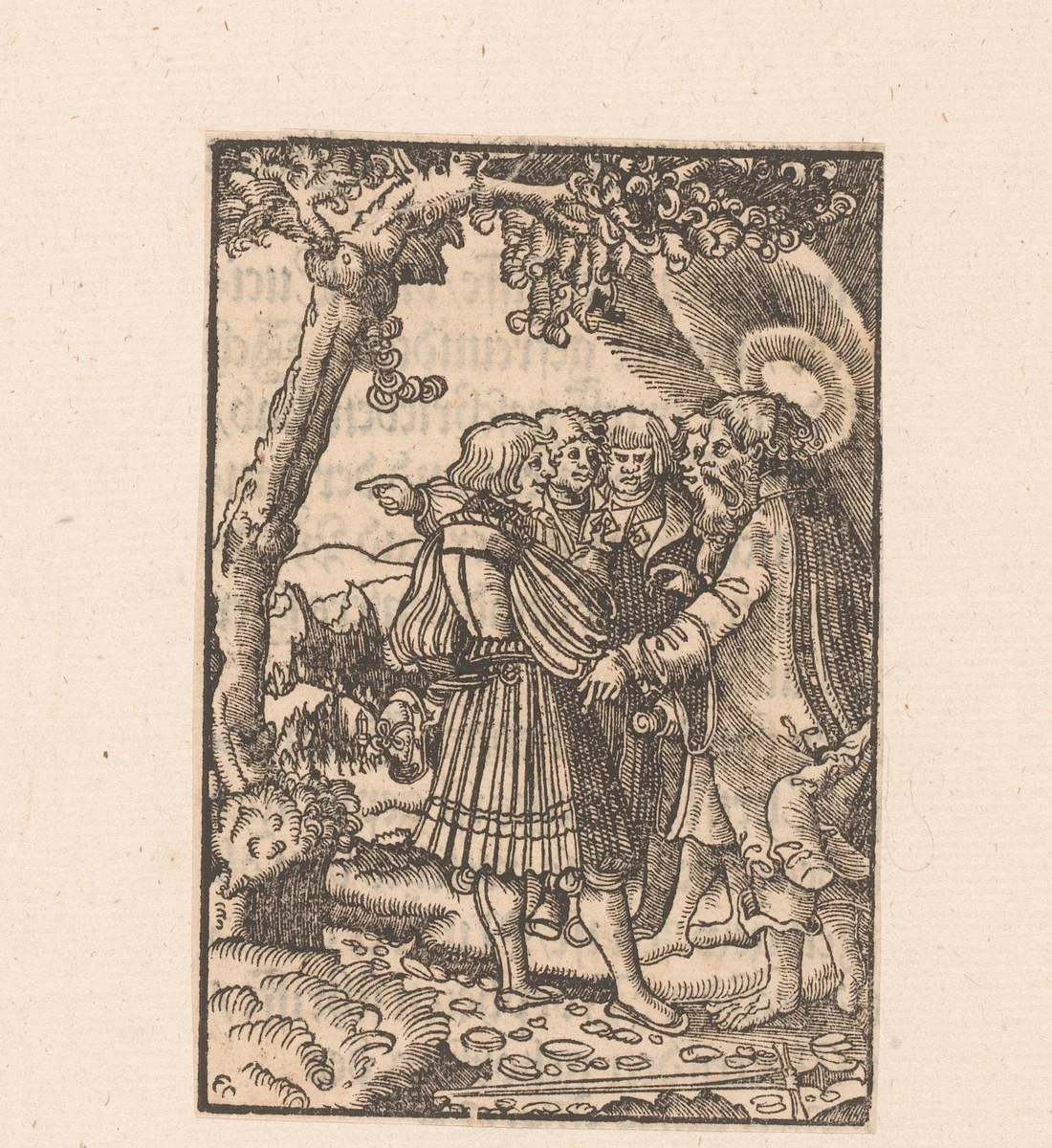 Apostel Paulus stuurt bodes met zijn brief aan de Korinthiërs op pad by anonymous, print, 1524-1550