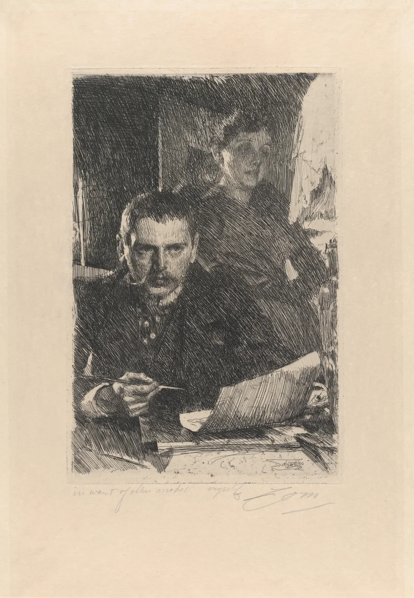 Zorn and His Wife by Anders Zorn, print, 1890