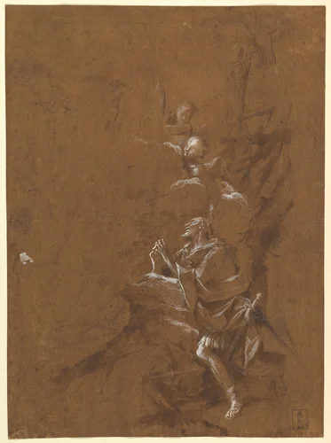 The Vision of Saint William of Aquitaine by Giovanni Angelo Canini, drawing, 1655-1659